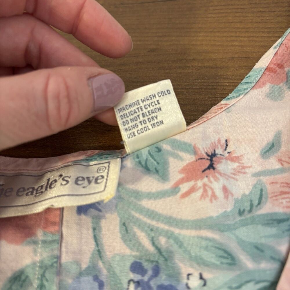 Vintage The Eagle's Eye Floral Jumpsuit Playsuit 80s 90s Shabby Chic Cotton S - Picture 8 of 9